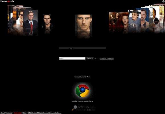 在线可视化人物搜索引擎FaceSaerch