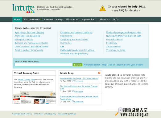 Intute:学术资源搜索引擎