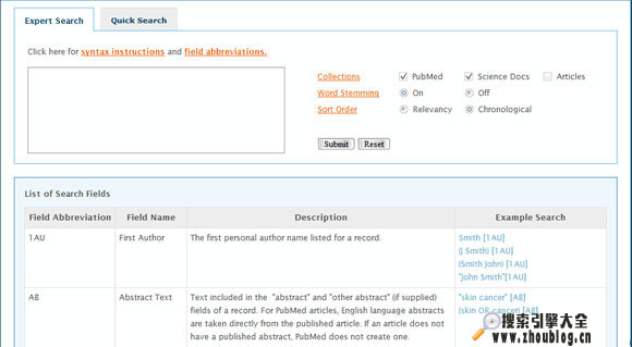 BiomedSearch:免费专利信息搜索引擎