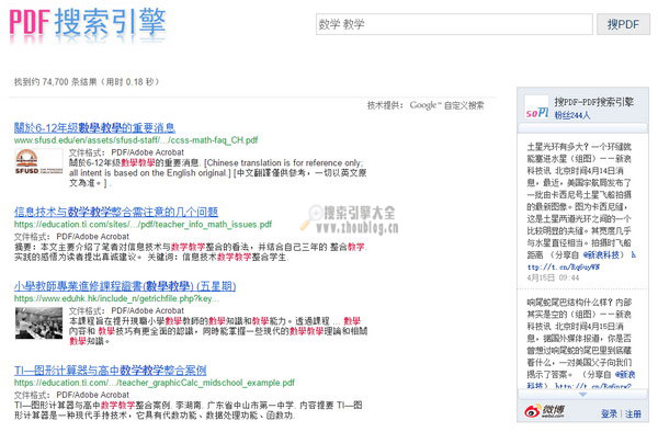 SoPDF:在线PDF文件搜索引擎 SERP