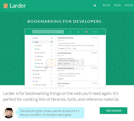 Larder:程序员实用书签收藏夹缩略图