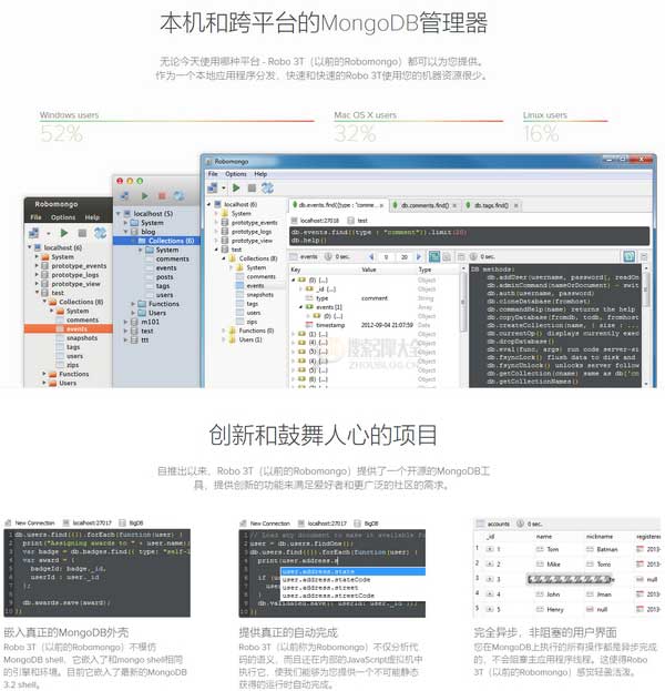 Robo3T：免费MongoDB数据库管理工具