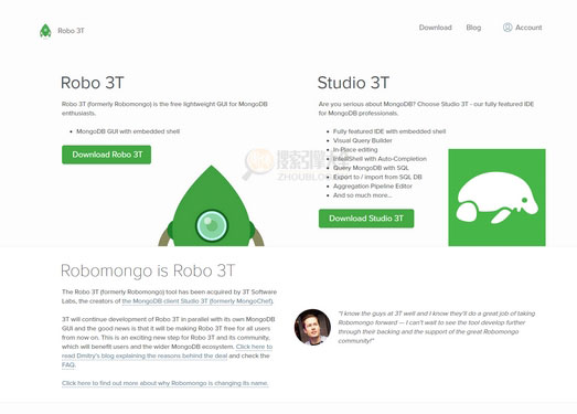 Robo3T：免费MongoDB数据库管理工具