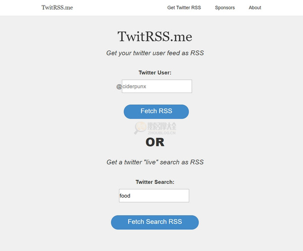 Twitrss：以RSS的形式获取Twitter订阅缩略图