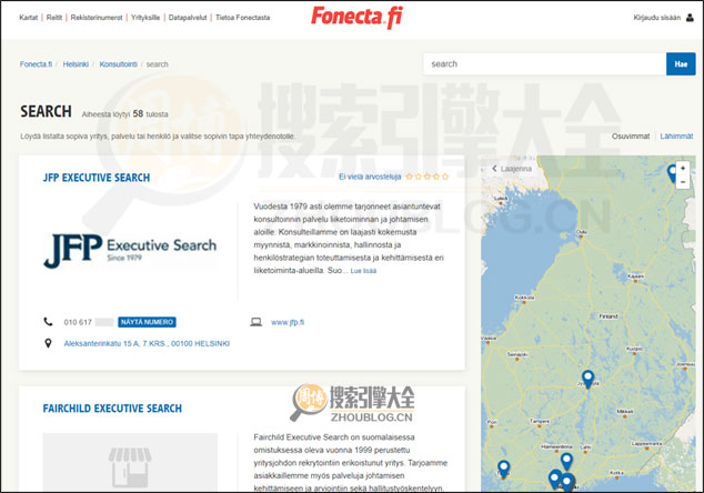 fonecta.fi搜索结果页面图