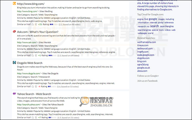 SimilarSiteSearch搜索结果页面图3