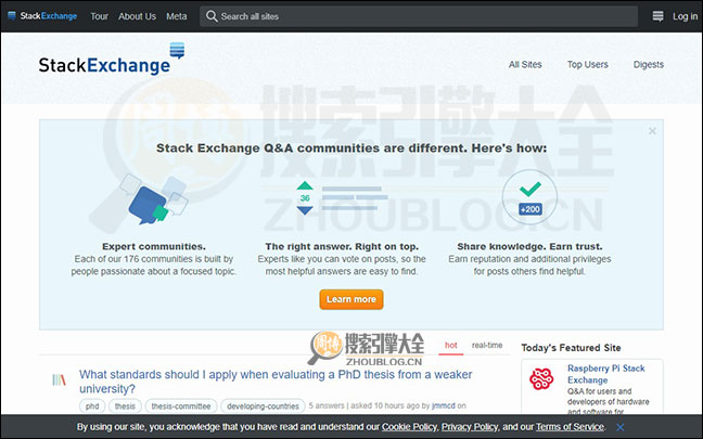 Stack Exchange首页缩略图