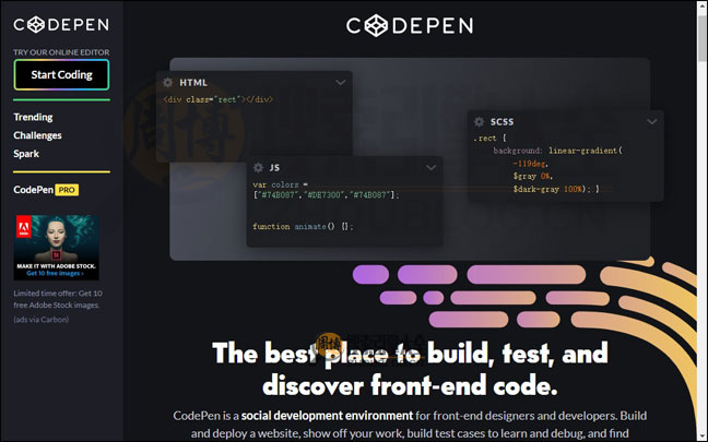 CodePen.io首页缩略图