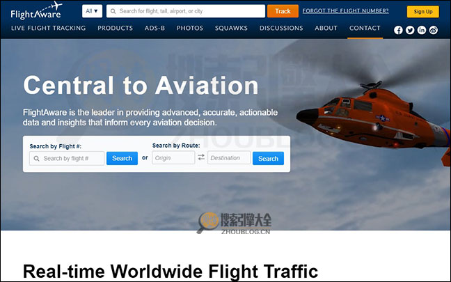 FlightAware首页缩略图
