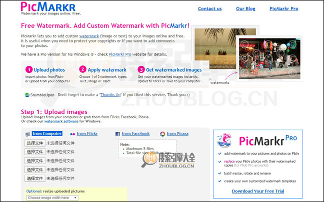 PicMarkr首页缩略图