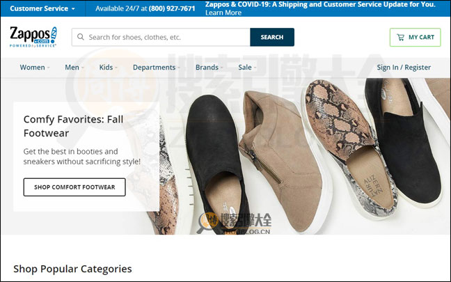 Zappos：在线鞋子|服饰零售商【美国】