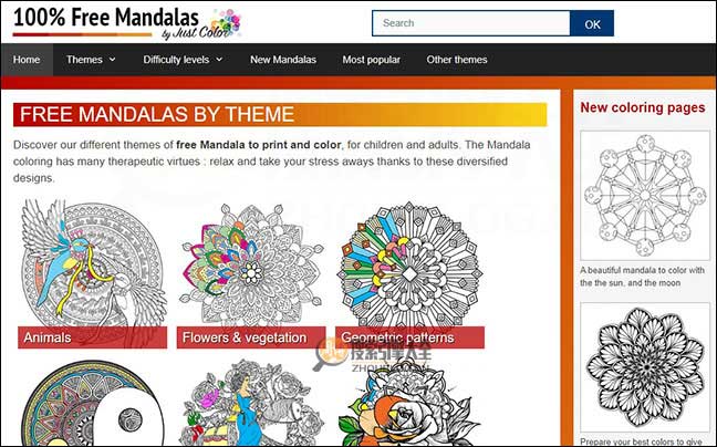Mandalas：免费曼荼罗涂色插画网【法国】