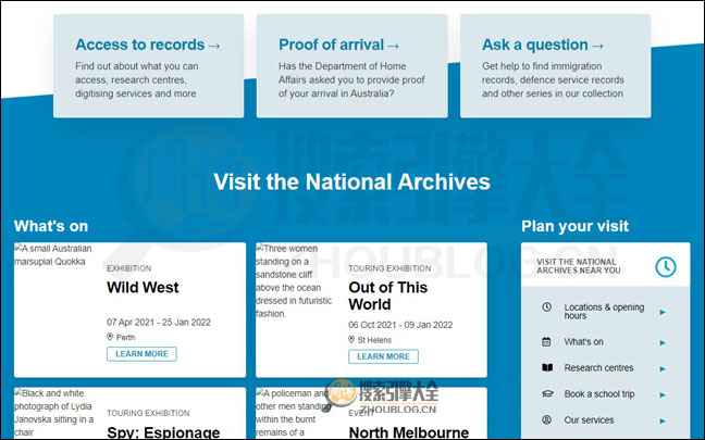 National Archives of Australia首页缩略图2