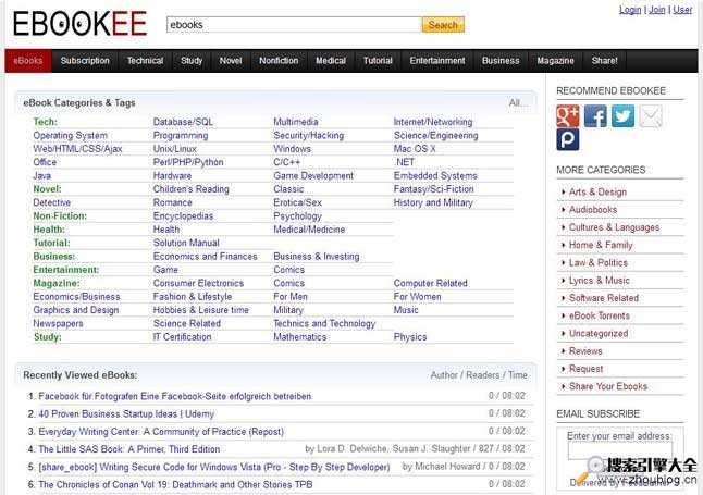 Ebookee:免费电子图书下载搜索引擎