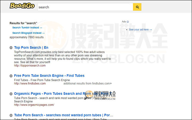 Boodigo搜索结果页面图