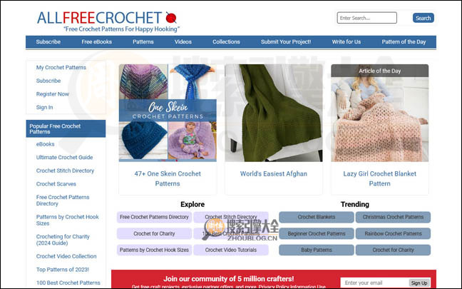 AllFreeCrochet首页缩略图