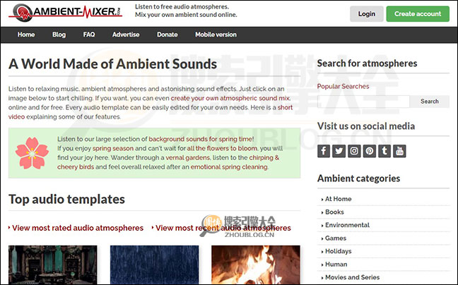 AmbientMixer：大自然意境图片音效网【德国