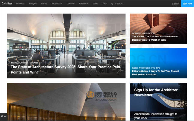 Architizer首页缩略图