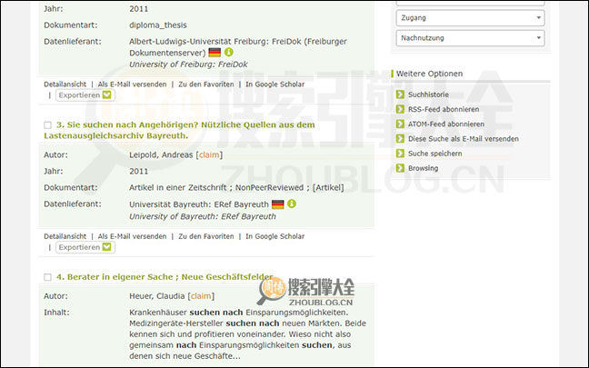 Base Search:德国比勒费尔德学术搜索引擎搜索结果页2