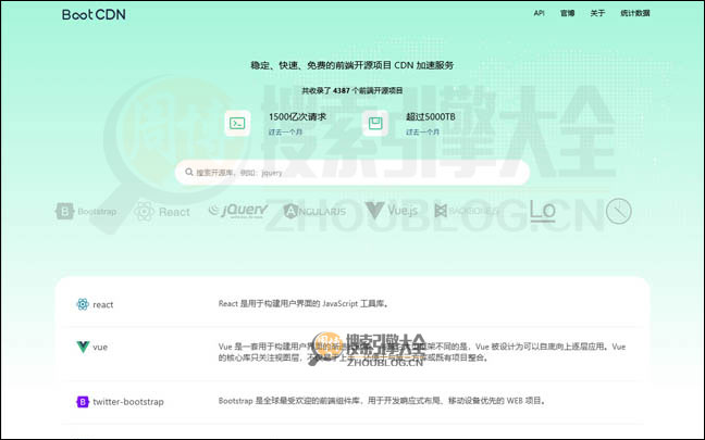 BootCDN首页缩略图 BootCDN首页缩略图