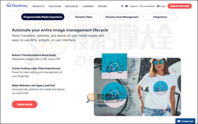 CloudInary首页缩略图