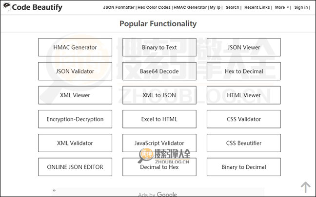 CodeBeautify首页缩略图 CodeBeautify首页缩略图