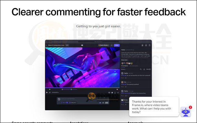Frame.io首页缩略图