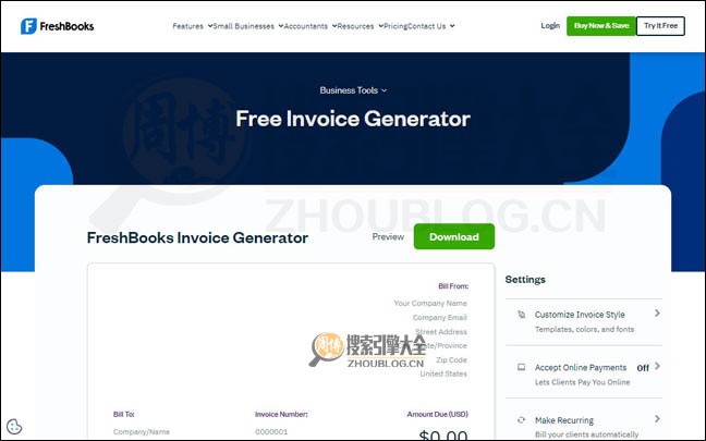 InvoiceCreator首页缩略图