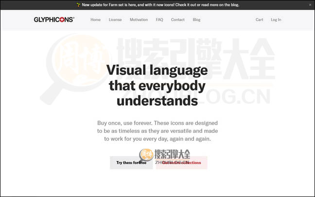 GlyphIcons：免费ICON单色图标素材网【斯洛