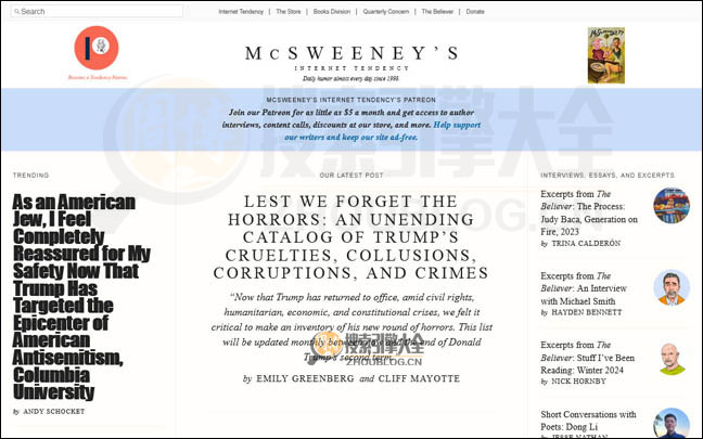 McSweeneys首页缩略图