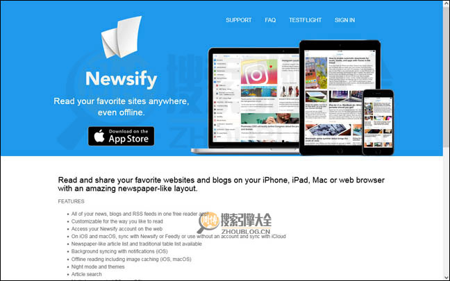 NewsFify首页缩略图