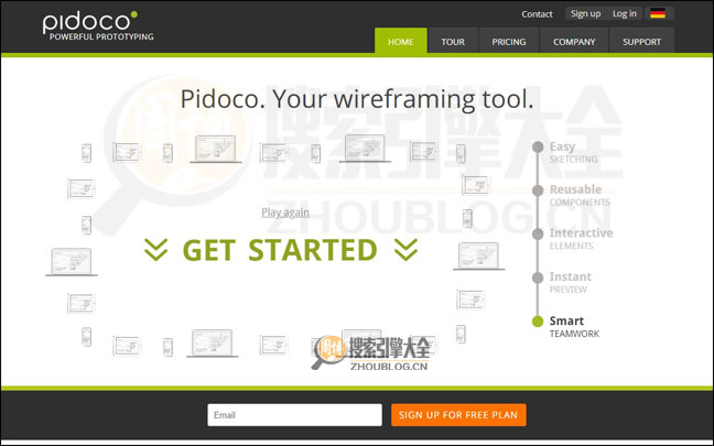 Pidoco首页缩略图
