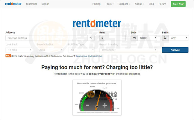 Rentometer首页缩略图