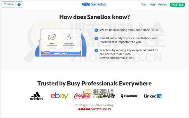 SaneBox首页缩略图2