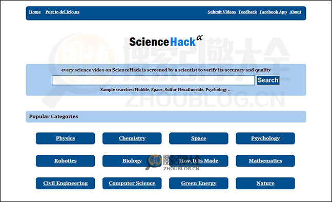 ScienceHack首页缩略图