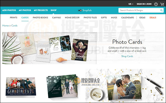 Snapfish首页缩略图