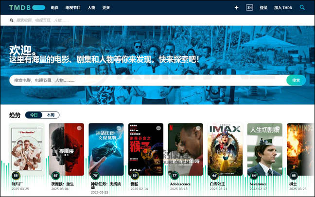 TheMovieDB首页缩略图