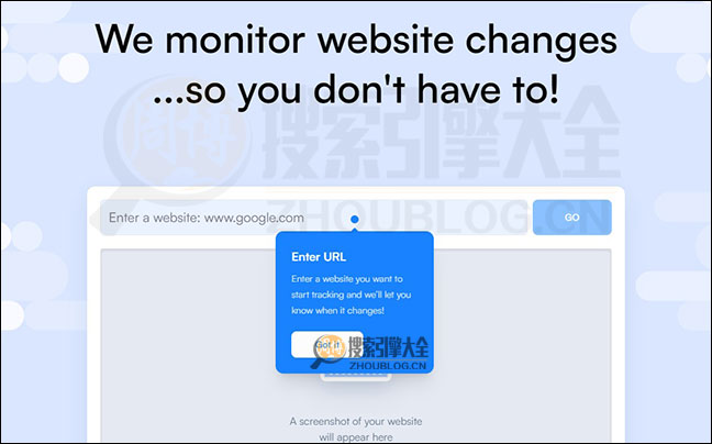 VisualPing首页缩略图
