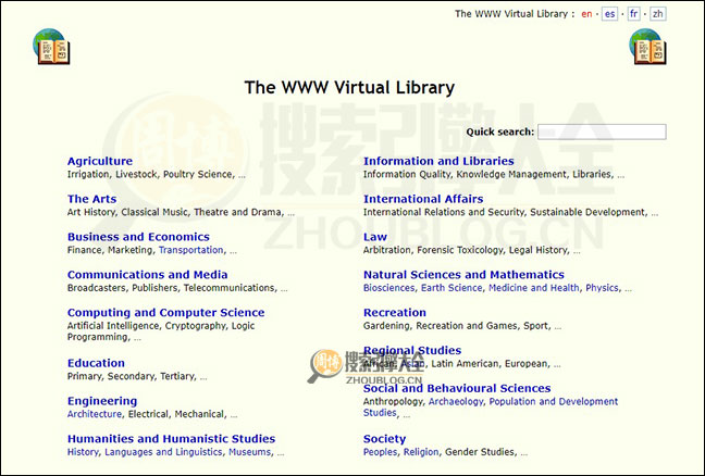 万维网虚拟图书馆VL ：深度Web搜索引擎【