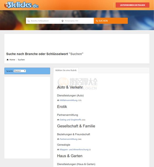 3klicks.de：德国企业名录搜索结果页面